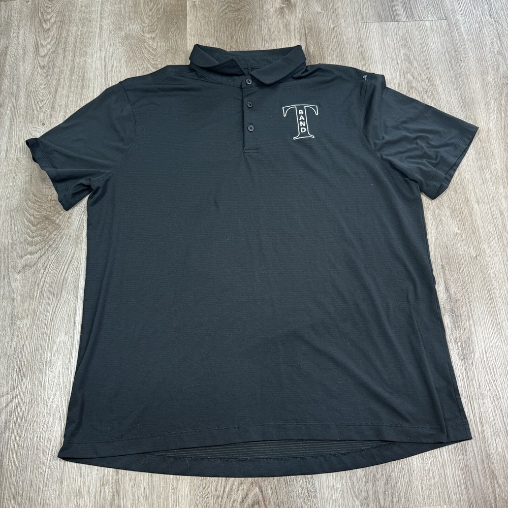 Lululemon‎ Polo Shirt Mens 2XL Black Evolution Lightweight Band T Embroidery
